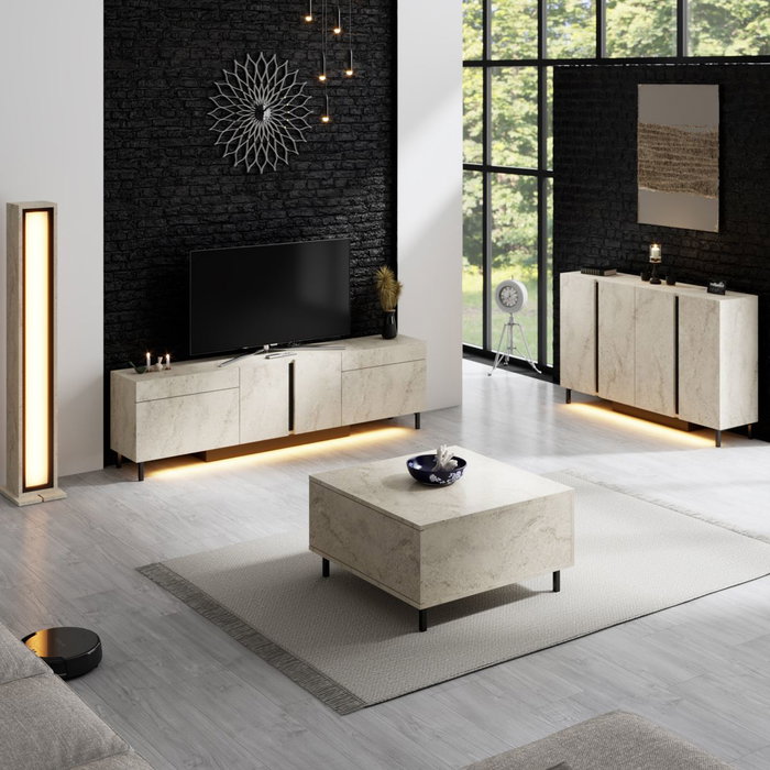 Hanah Home Soporte para TV Paris - Travertino Hanah Home Soporte para TV Paris - Travertino